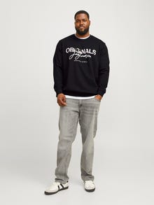 Jack & Jones Plus Size Bedrukt Sweatshirt met ronde hals -Black - 12261380