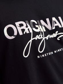 Jack & Jones Plus Size Printed Crew neck Sweatshirt -Black - 12261380