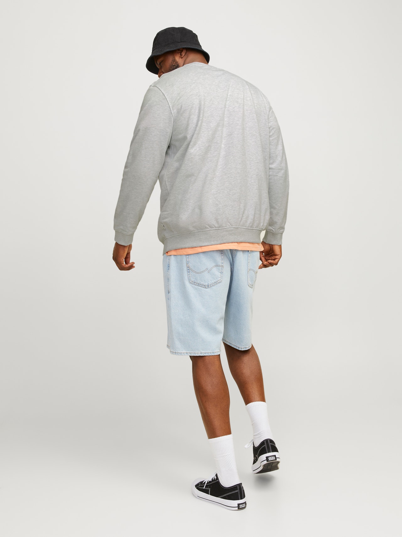 Jack & Jones Plus Size Bedrukt Sweatshirt met ronde hals -Bright White - 12261380
