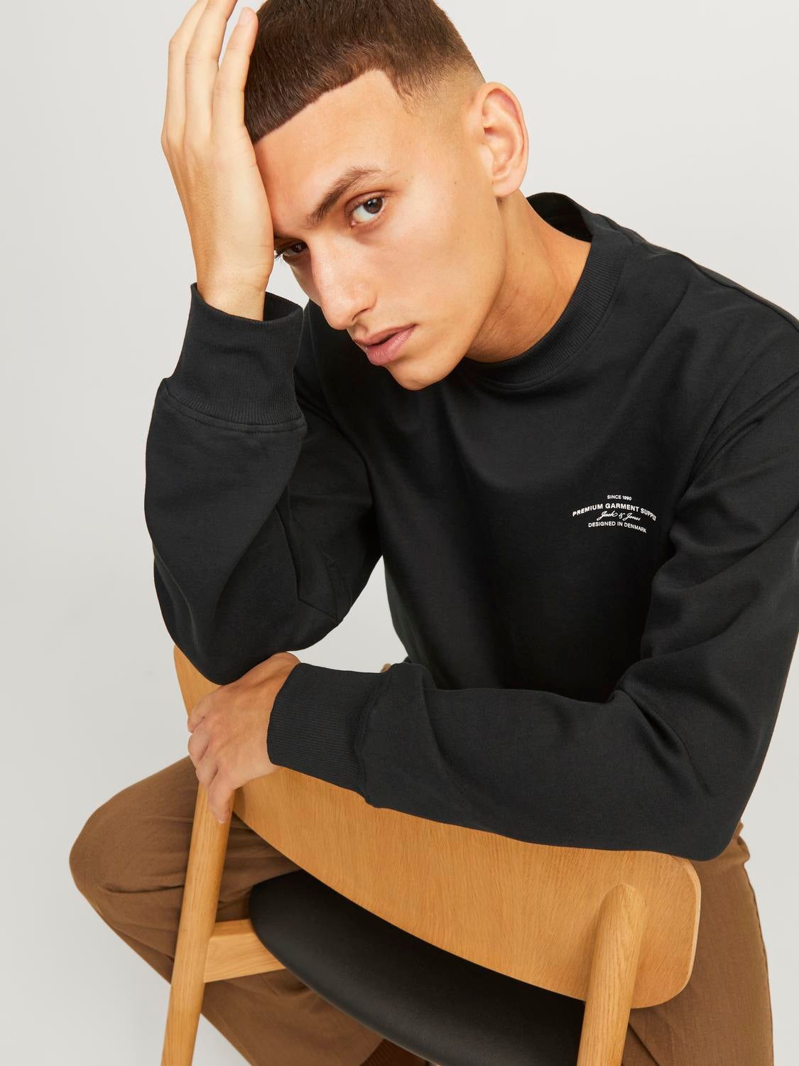 Felpa Jack & Jones Uomo - 100% Cotone Plain - Comfort E Stile Casual - Foto 4