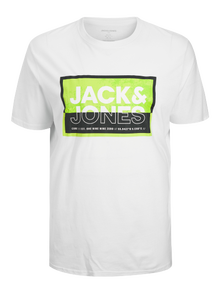 Jack & Jones Plus Size Printed T-shirt -White - 12261480