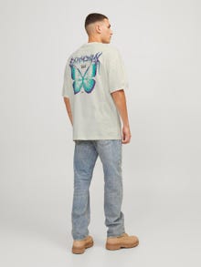 Jack & Jones Gedruckt Rundhals T-shirt -Egret - 12261504