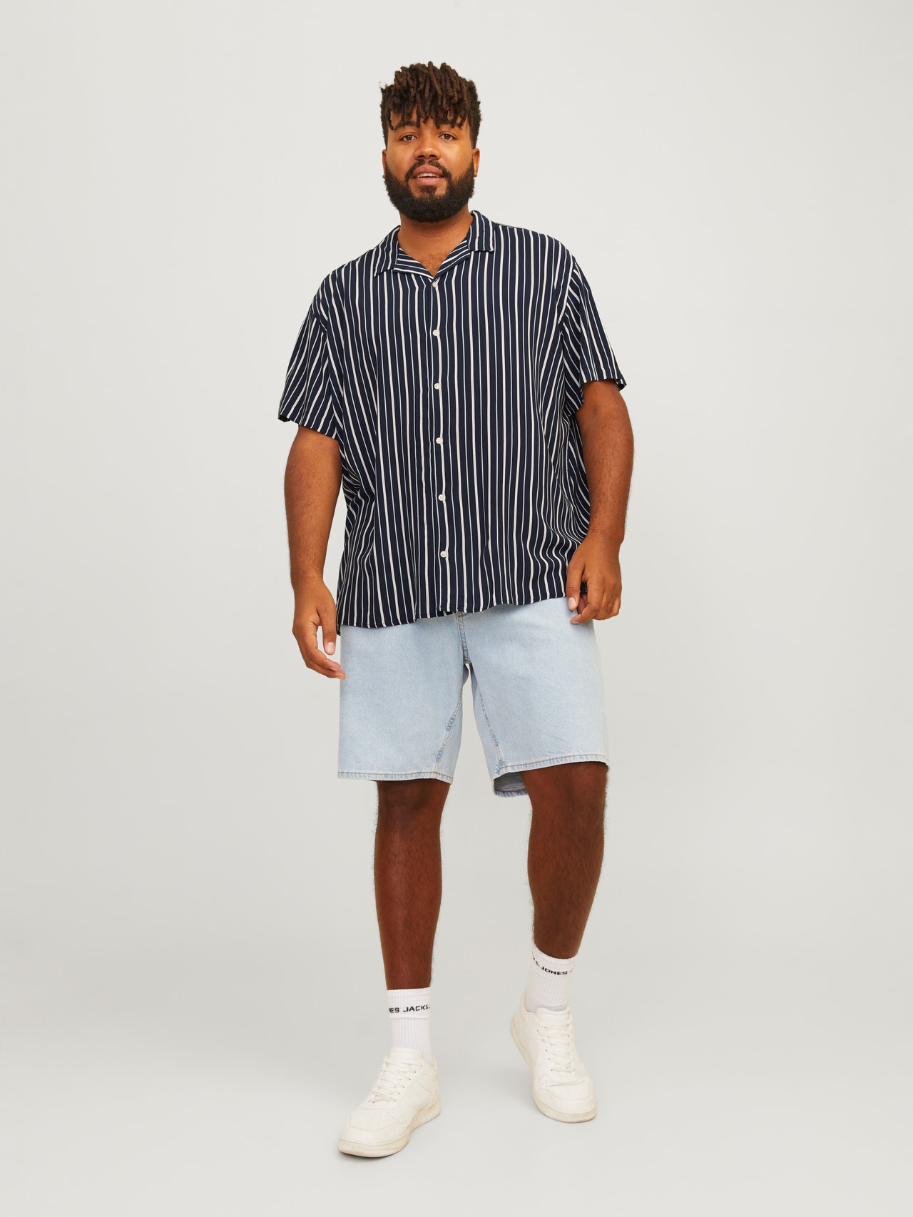 Jack & Jones Plus Size Stile Hawaiano Relaxed Fit -Sky Captain - 12261512