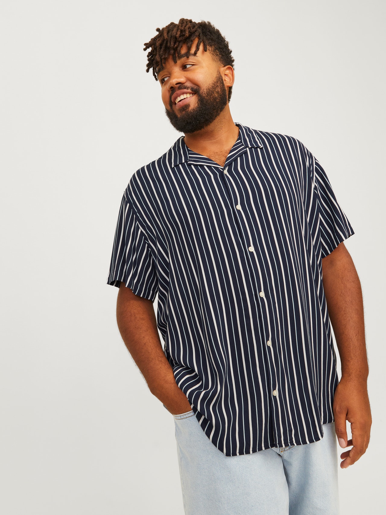 Jack & Jones Plus Size Relaxed Fit Hawaii skjorte -Sky Captain - 12261512