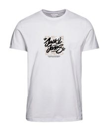 Jack & Jones Plus Size Printed T-shirt -Bright White - 12261528