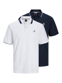 Jack & Jones 2-pakkainen Painettu Polo T-shirt -White - 12261538