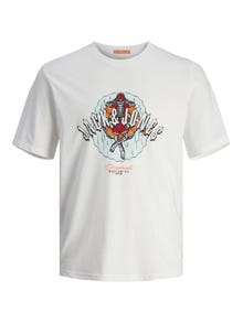 Jack & Jones Plus Size Nadruk T-shirt -Bright White - 12261542