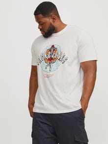 Jack & Jones Plus Size Nadruk T-shirt -Bright White - 12261542