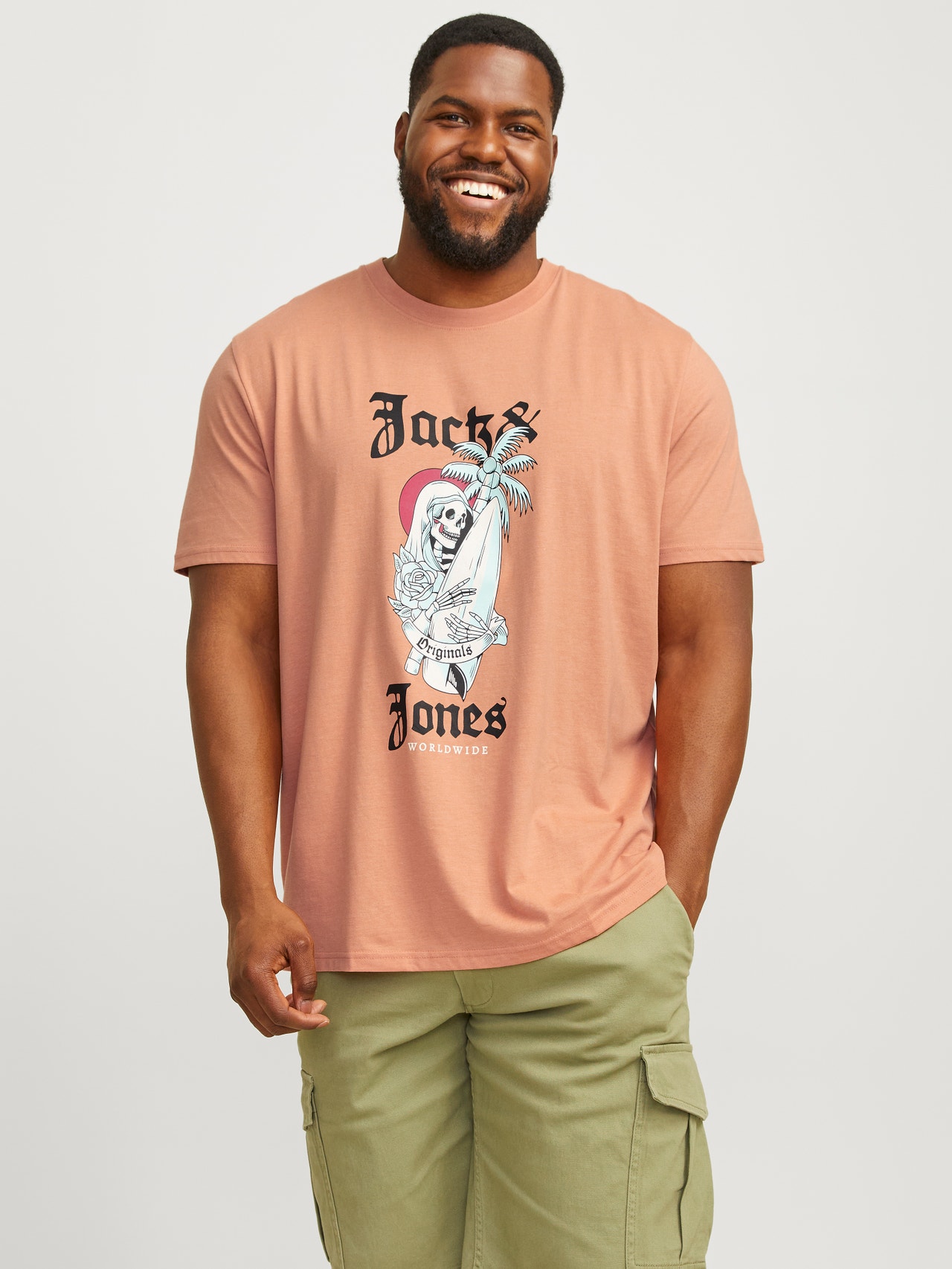 Jack & Jones Plus Size Bedrukt T-shirt -Canyon Sunset - 12261542