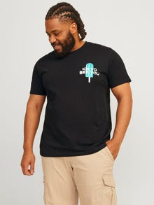 Jack & Jones Plus Size Nadruk T-shirt -Black - 12261568