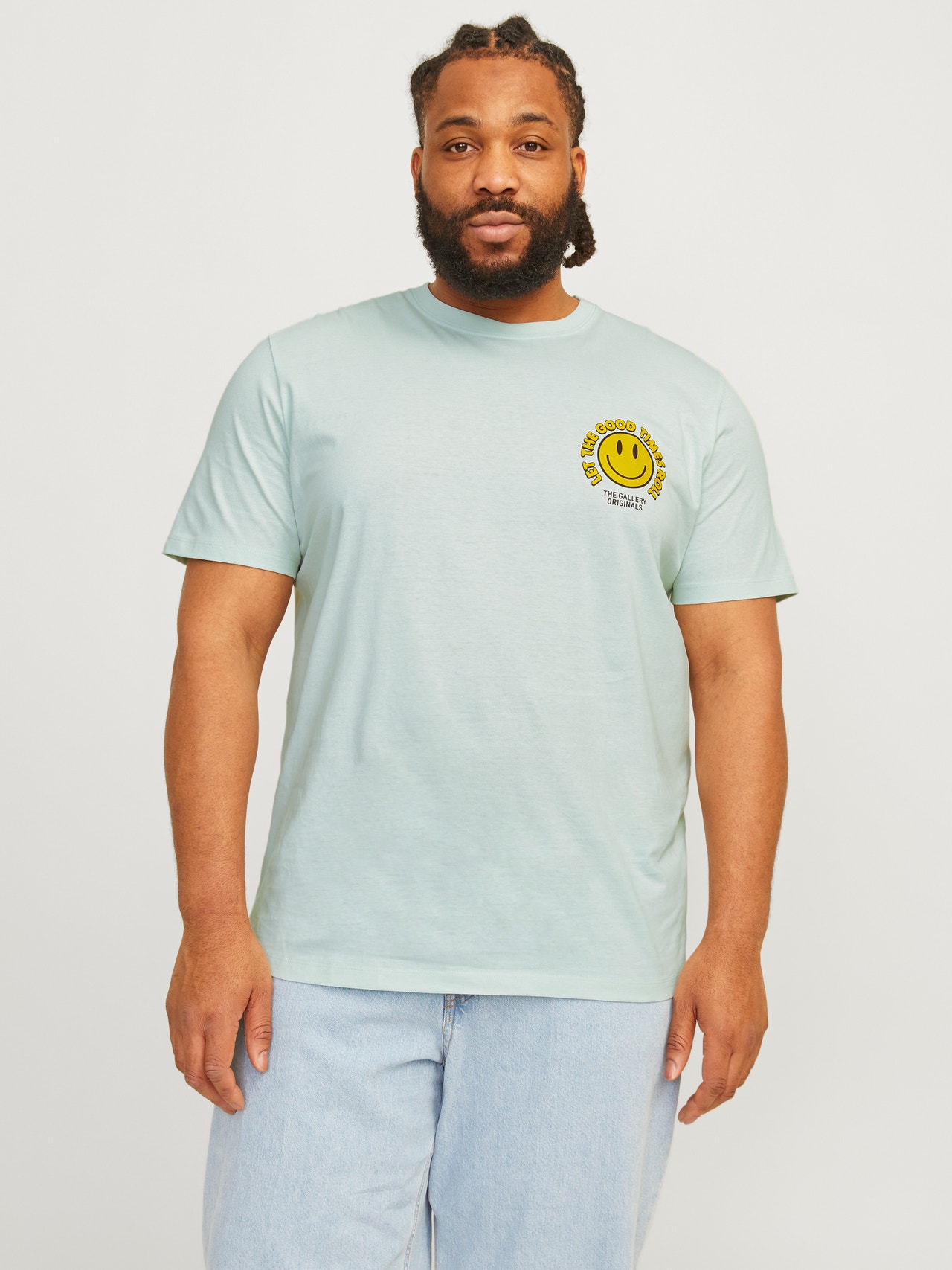 Jack & Jones Plus Size Camiseta Estampado -Skylight - 12261568