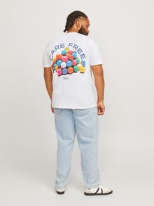 Jack & Jones Plus Size Printet T-shirt -Bright White - 12261568