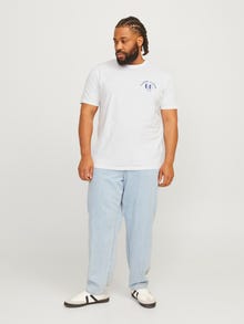 Jack & Jones Plus Size Spausdintas raštas Marškinėliai -Bright White - 12261568