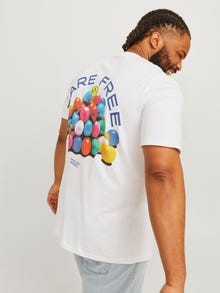 Jack & Jones Plus Size Spausdintas raštas Marškinėliai -Bright White - 12261568