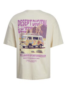 Jack & Jones Plus Size Printed T-shirt -Buttercream - 12261578
