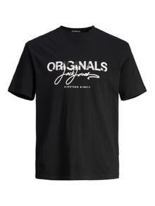 Jack & Jones Plus Size Nadruk T-shirt -Black - 12261579