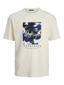 Jack & Jones Plus Size Bedrukt T-shirt -Buttercream - 12261579