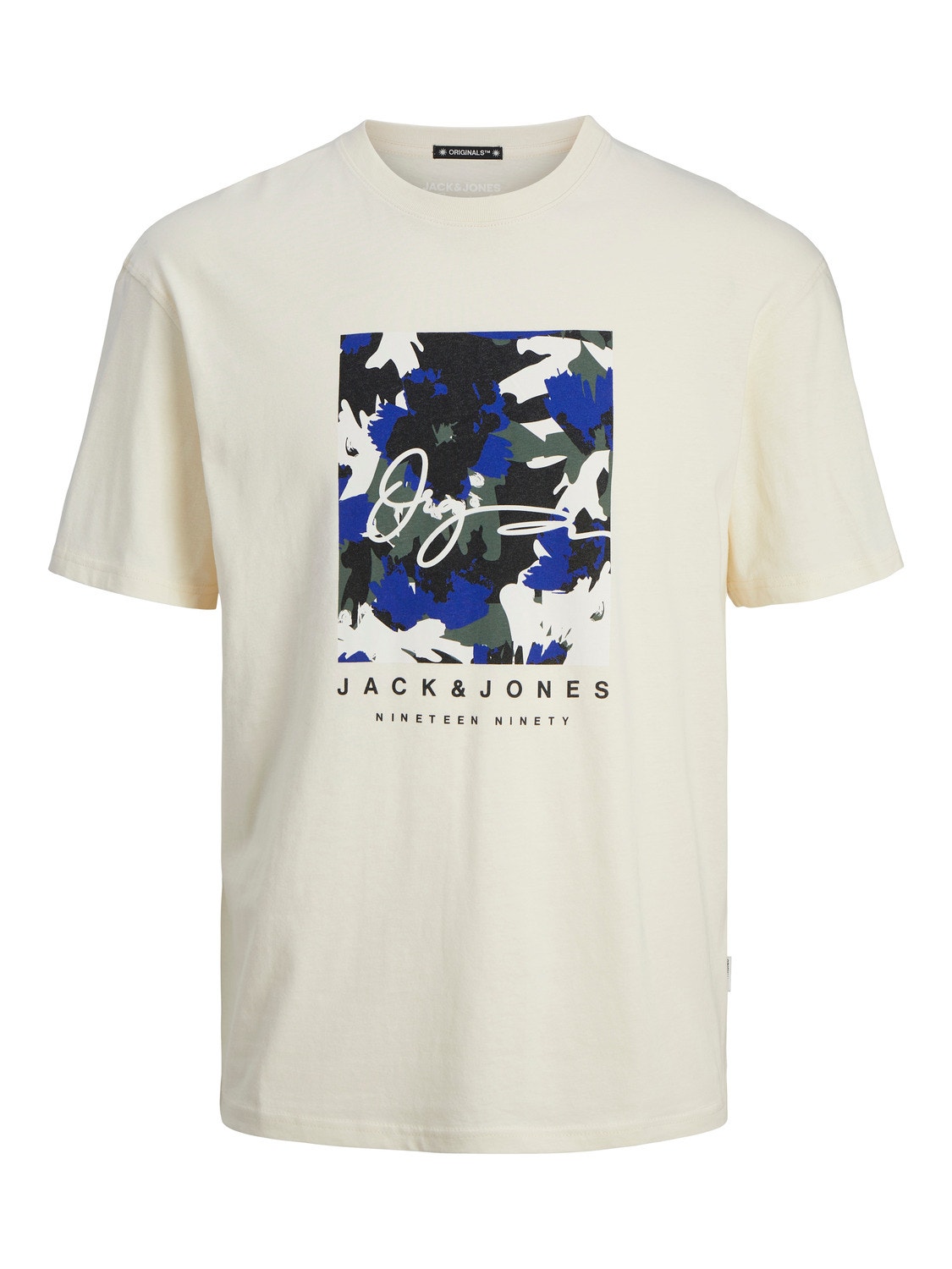 Jack & Jones Plus Size Tryck T-shirt -Buttercream - 12261579