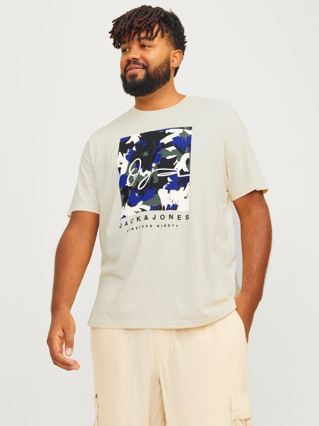 Jack & Jones Plus Size Nadruk T-shirt - 12261579