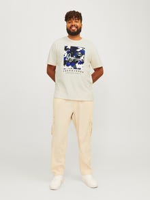 Jack & Jones Plus Size Printet T-shirt -Buttercream - 12261579
