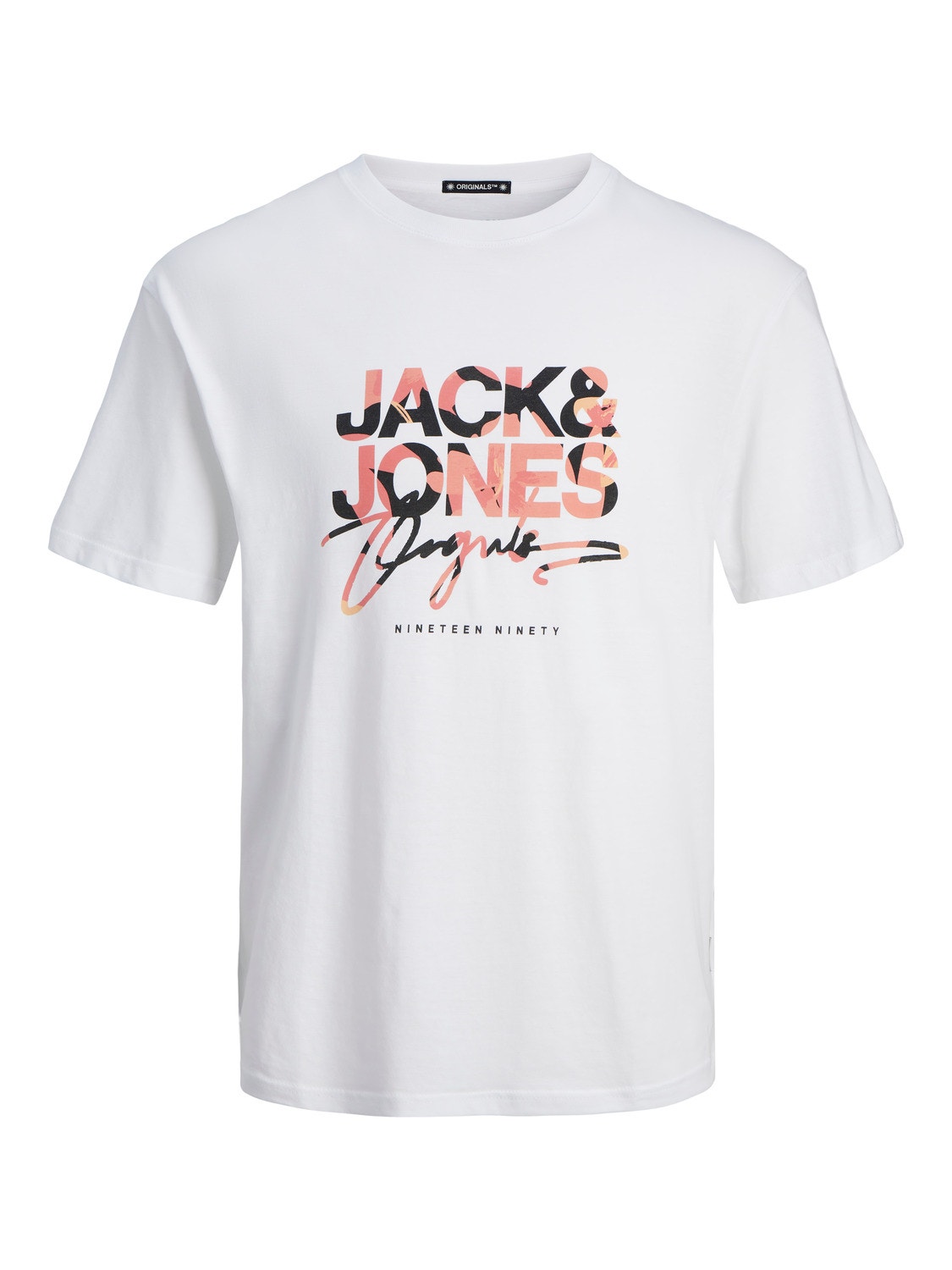 Jack & Jones Plus Size Spausdintas raštas Marškinėliai -Bright White - 12261579
