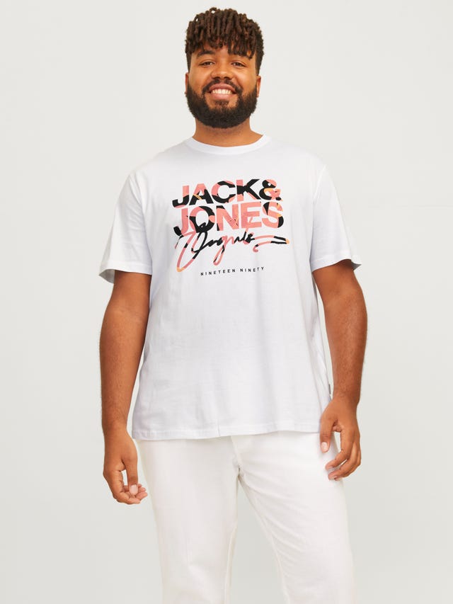 Jack & Jones Plus Size Nadruk T-shirt - 12261579