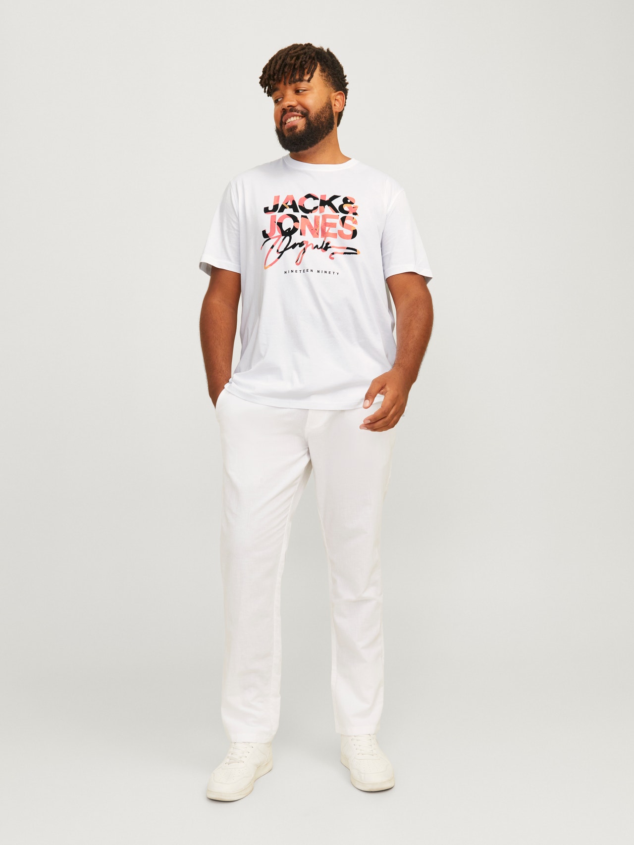Jack & Jones Plus Size Gedruckt T-shirt -Bright White - 12261579