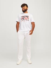 Jack & Jones Plus Size T-shirt Stampato -Bright White - 12261579