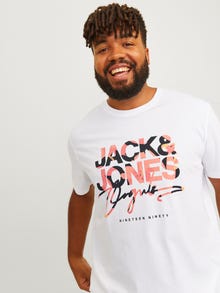 Jack & Jones Plus Size Printed T-shirt -Bright White - 12261579
