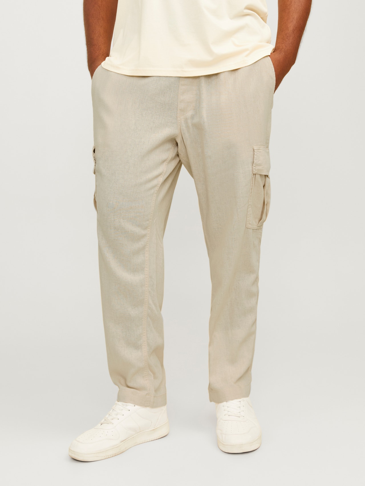 Jack & Jones Plus Size Pantaloni cargo Wide Fit -Summer Sand - 12261615