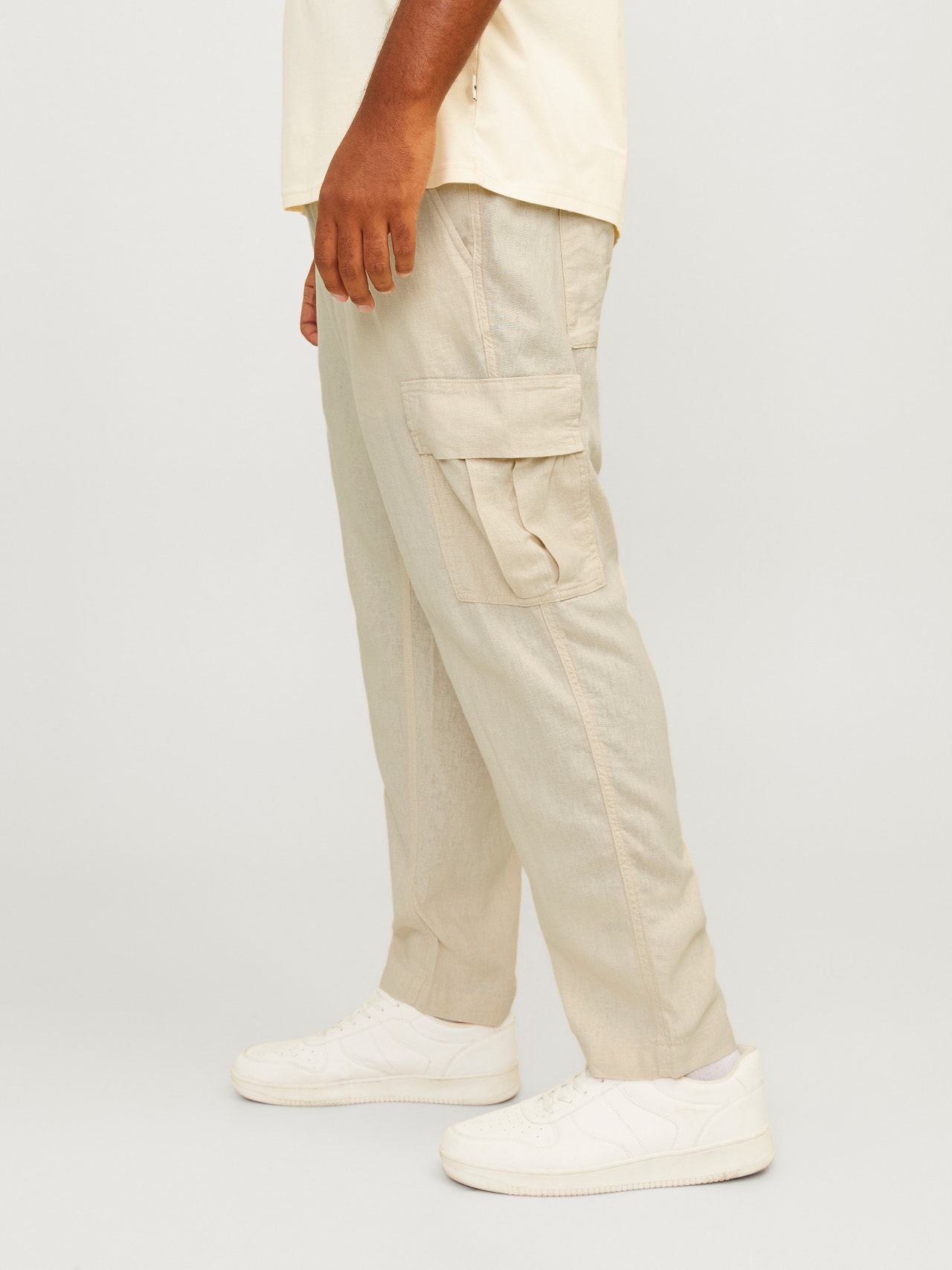 Jack & Jones Plus Size Wide Fit Spodnie bojówki -Summer Sand - 12261615