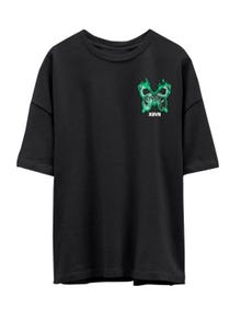 Jack & Jones Printet Crew neck T-shirt -Raven - 12261653