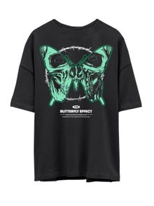 Jack & Jones Printed Crew neck T-shirt -Raven - 12261653