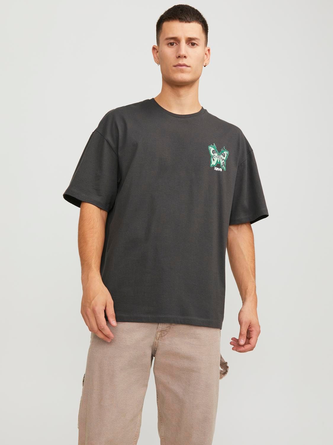 Jack & Jones Nyomott mintás Környak Trikó -Raven - 12261653