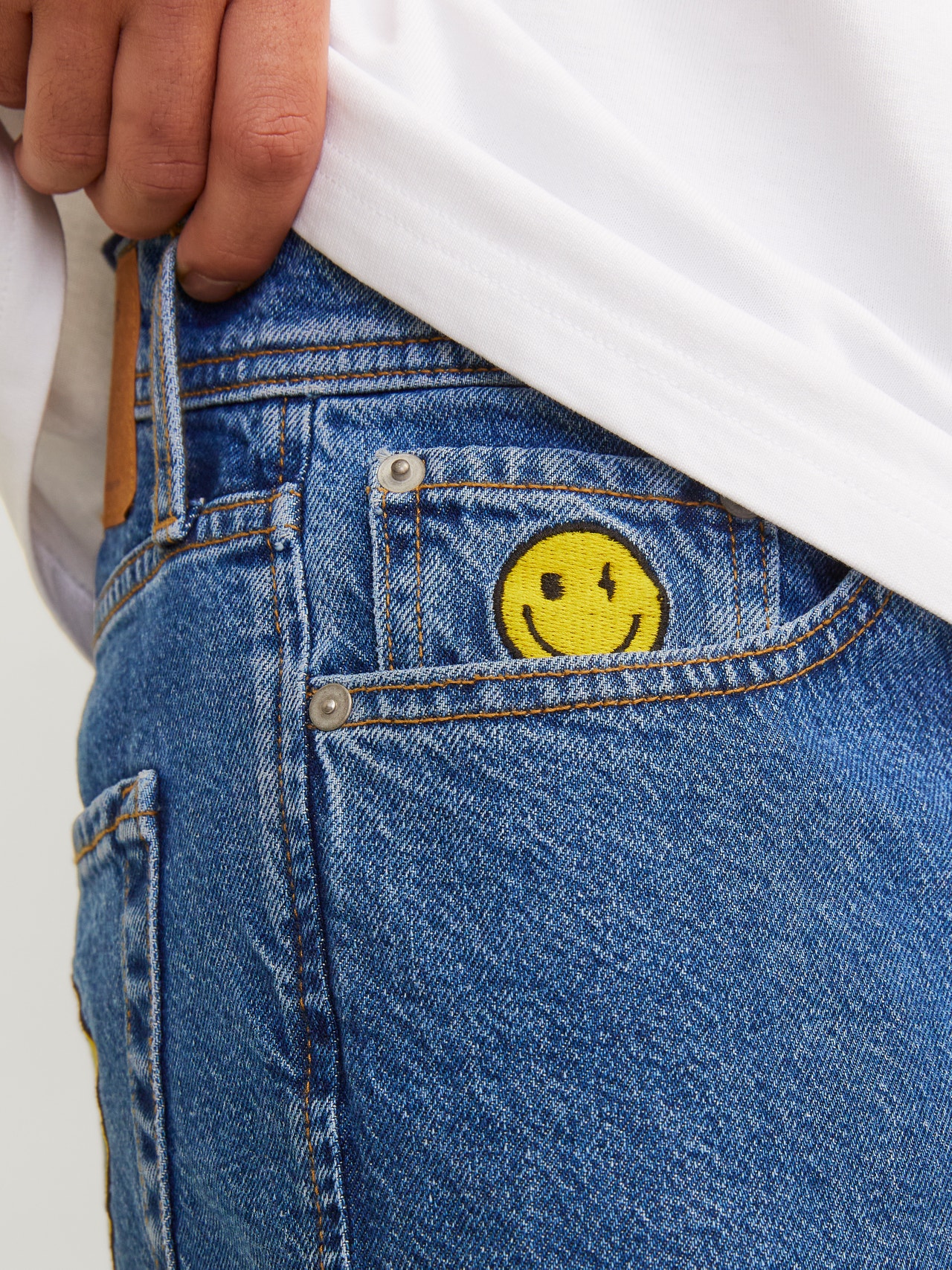 Jack & Jones JJIEDDIE JJORIGINAL SMILEY Jeans Loose fit -Blue Denim - 12261744