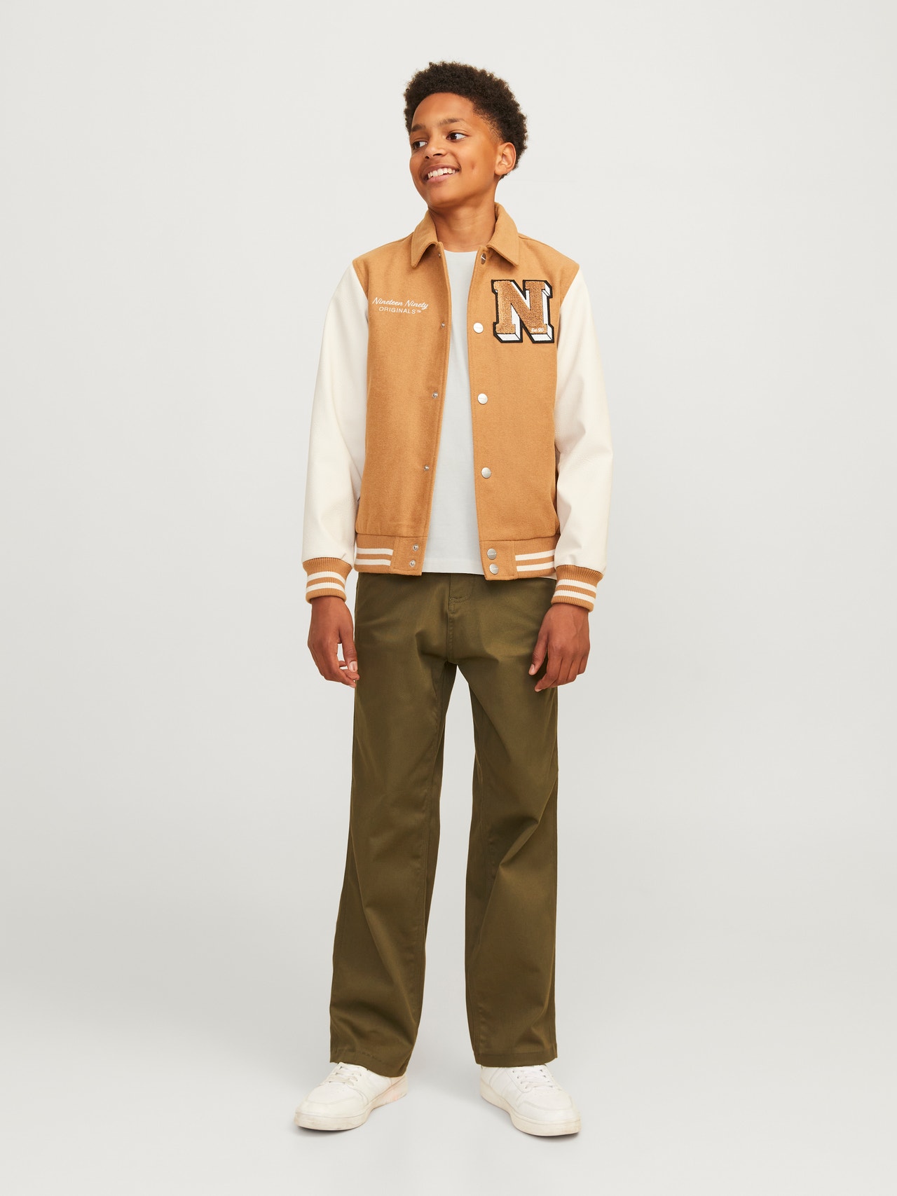 Jack & Jones Nyomott mintás Trikó Ifjúsági -Buttercream - 12261801