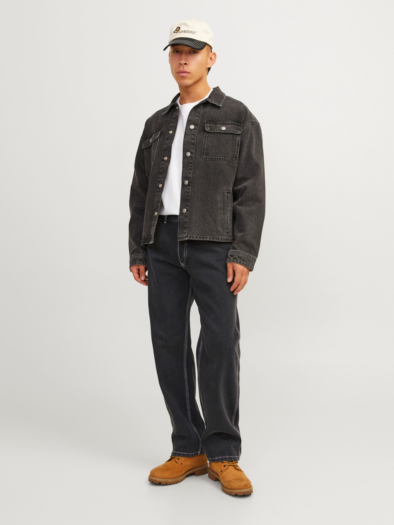 Jack & Jones JJIEDDIE JJWORKER MF 240 LN Locker geschnitten -Black Denim - 12261924