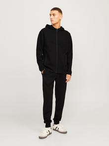 Jack & Jones Karcsúsított Közepes derék Bordás szegély Melegítőnadrág -Black - 12261991