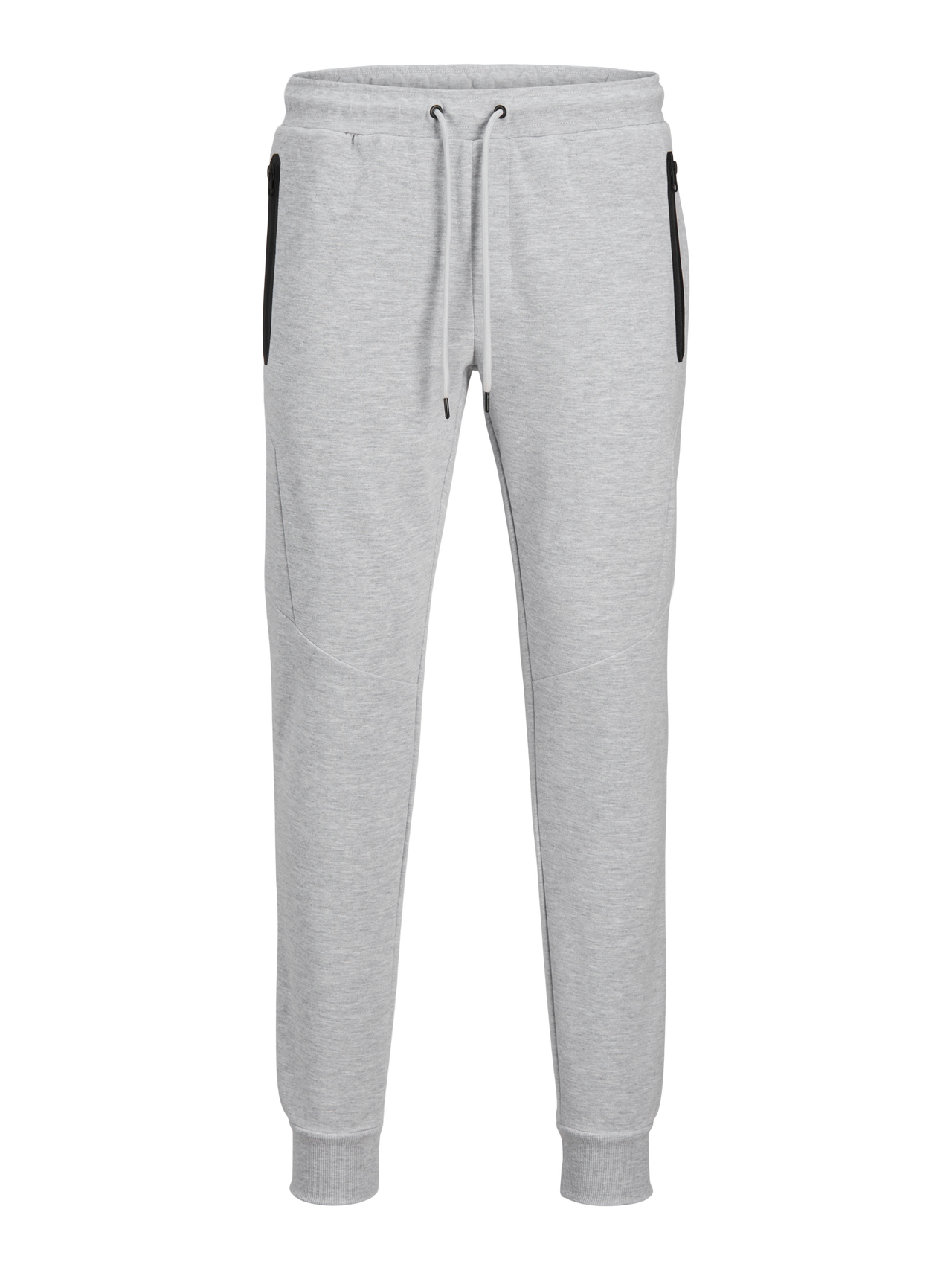 Jack & Jones Karcsúsított Közepes derék Bordás szegély Melegítőnadrág -Light Grey Melange - 12261991