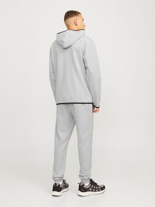 Jack & Jones Karcsúsított Közepes derék Bordás szegély Melegítőnadrág -Light Grey Melange - 12261991