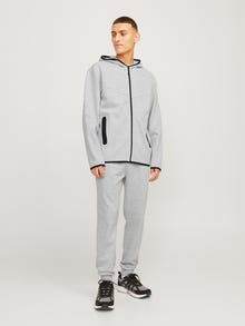 Jack & Jones Karcsúsított Közepes derék Bordás szegély Melegítőnadrág -Light Grey Melange - 12261991