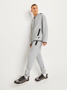 Jack & Jones Karcsúsított Közepes derék Bordás szegély Melegítőnadrág -Light Grey Melange - 12261991