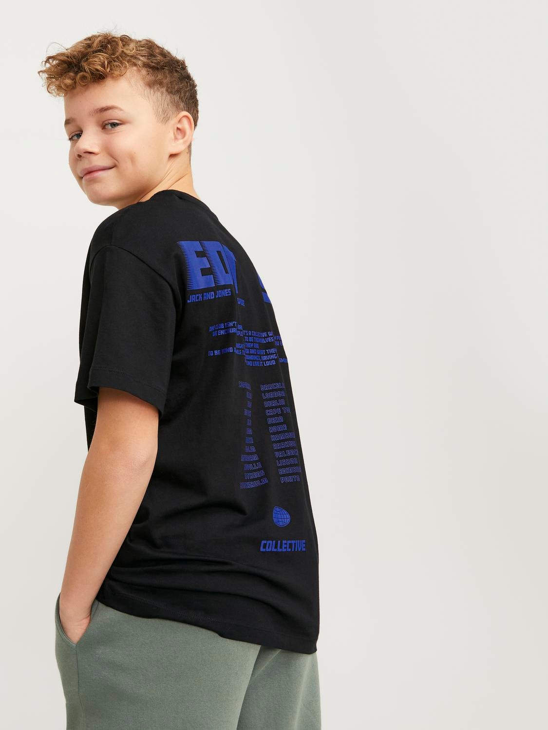Jack & Jones T-shirt Estampar Para meninos -Black - 12262090