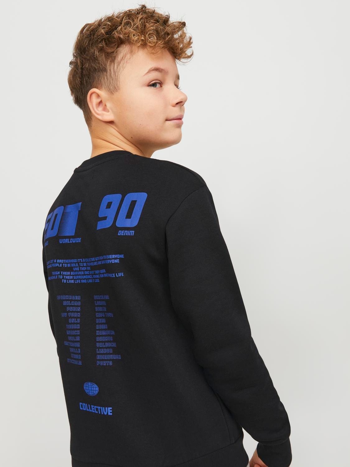 Jack & Jones Gedrukt Sweatshirt met ronde hals Voor jongens -Black - 12262092