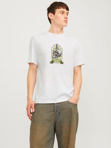Jack & Jones Gedrukt Ronde hals T-shirt -Bright White - 12262491