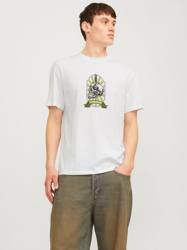 Jack & Jones Nadruk Okrągły dekolt T-shirt - 12262491