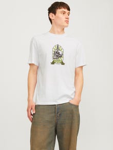 Jack & Jones Printed Crew neck T-shirt -Bright White - 12262491