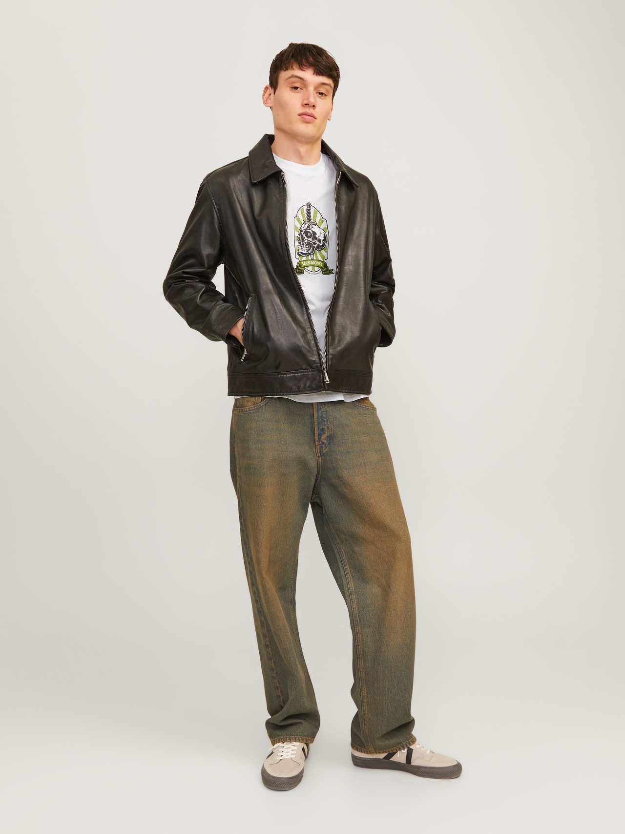 Jack & Jones Printed Crew neck T-shirt -Bright White - 12262491