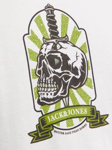 Jack & Jones Spausdintas raštas Apskritas kaklas Marškinėliai -Bright White - 12262491