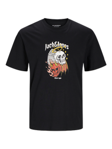 Jack & Jones Bedrukt Ronde hals T-shirt -Black - 12262491